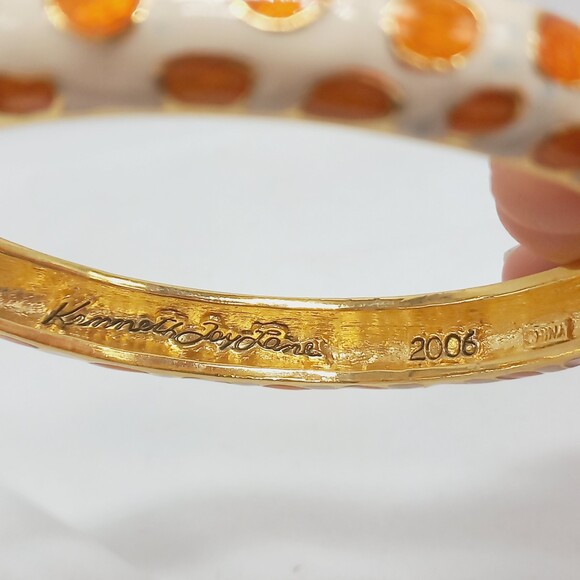 KJL Kenneth Jay Lane clamper bracelet giraffe animal print enamel - Picture 7 of 8